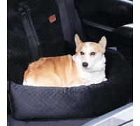 Rehausseur de voiture pour siège arrière et avant pour chiens de petite, moyenne et grande taille, lit de voyage amovible lavable, housse souple et base antidérapante (noir, L : 76 x 52 x 57 cm)