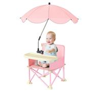 Rehausseur de voyage - Siège portable confortable avec plateau, design pratique | Booster de voyage pour bébés de 6 à 36 mois, avec parasol pour protéger du soleil, idéal pour les excursions