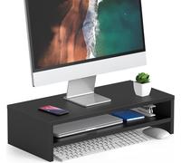 Réhausseur d'Écran en Bois,Support de Moniteur,Support d'Ordinateur Portable,PC,TV,pour le Bureau et la Maison,42,5x23,5x14cm,Noir