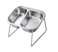 Rehausseur pour chat - Acier avec support | Conteneur de nourriture pour intérieur voyage voiture transport cage maison jardin vétérinaire camping alimentation