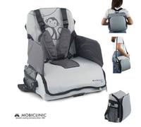 Réhausseur pour enfants Mobiclinic Monkey Portable pliable Siège de table Chaise nomade Bébé Portable Pliable Jusqu'à 15kg Gris