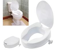Rehausseur Toilette,Siège de Toilette Surélevé avec Couvercle,housse de siège de toilette de 2 à 6 pouces,Réhausseur de WC Charge,pour Personnes âgées,Femmes Enceintes et Handicapées