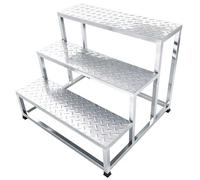 Rehausseurs choraux en acier inoxydable pour chœur, plate-forme d'escalier monobloc pour usine commerciale, argent