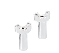 Rehausseurs de guidon droits de moto de 3.5 pouces, for Softail, Dyna, Street, Bob Sportster, Base en aluminium droite(Silver)