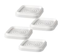 Rehausseurs de meubles - Blocs de levage carrés en caoutchouc thermoplastique | Coussinets d'élévation anti-vibrations pour meubles et appareils | 4 élévateurs d'armoire empilables robustes pour