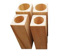 Rehausseurs de meubles de 20 cm de hauteur, rehausseurs de lit et de bureau en bois, dispositif de rangement pour pieds de meubles, lot de 4 (6,5 cm) - Idéal pour gagner de la place et aménager votre