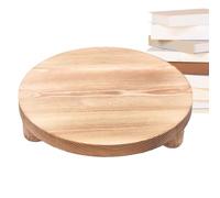 Rehausseurs en Bois pour La Décoration - Plateau Rond Rustique en Bois pour Présentation De Table De Ferme, Plateau Rond en Bois avec Pieds pour Dessert, Bougie, Gâteau, Plan-Te