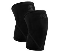 Rehband Classic V-Knee-Sleeve 7 mm pour l'haltérophilie, genouillère de powerlifting grade compétition, manchon de compression pour CrossFit, squats et gym, Couleur:Carbon/Noir - 1 Paire, Taille:L