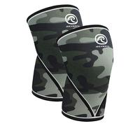 Rehband Classic V-Knee-Sleeve 7 mm pour l'haltérophilie, genouillère de powerlifting grade compétition, manchon de compression pour CrossFit, squats et gym, Couleur:Camo - 1 Paire, Taille:L