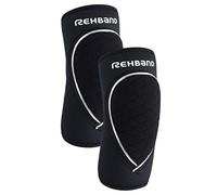 Rehband Coudière rembourée, 1 Paire, Bandage de coude en néoprène de 3 mm, Protection des coudes pour le volley-ball, handball & sports d'intérieur, Couleur:Noir - 1 Paire, Taille:M