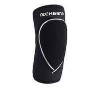 Rehband Coudière rembourée, 1 Pièce, Bandage de coude en néoprène de 3 mm, Protection des coudes pour le volley-ball, handball & sports d'intérieur, Couleur:Noir, Taille:XXL
