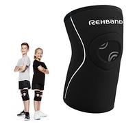 Rehband Genouillère Enfant avec Ouverture Rotulienne, Genouillère Stabilisée en Néoprène pour une Haute Stabilisation de la Rotule pour Filles et Garçons, Néoprène 5 mm, Taille:M, pièce