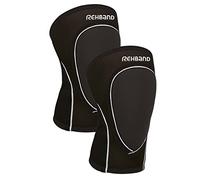 Rehband Genouillères de sport, néoprène 3mm coussin de handball, coussin de volley-ball, genouillère pour handball et volley-ball, Couleur:Noir - 1 Paire, Taille:S