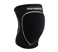 Rehband Genouillères pour le Handball, le Volley-ball, Genouillères en Néoprène confortables, à la coupe anatomique, Protection de Genou Sportive pour Femmes et Hommes, Couleur:Noir, Taille:XS