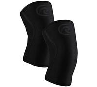 Rehband RX Knee Sleeve Power Max 7 mm, Genouillère Powerlifting & Haltérophilie, Compression Néoprène Haute Stabilité, Coupe Longue pour Squat & Deadlift, Couleur:Carbon/Noir - 1 Paire, Taille:S