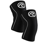 Rehband RX Knee Sleeve Power Max 7 mm, Genouillère Powerlifting & Haltérophilie, Compression Néoprène Haute Stabilité, Coupe Longue pour Squat & Deadlift, Couleur:Noir - 1 Paire, Taille:S