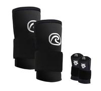 Rehband RX Wrist Support x World Fitness Project 3-en-1 Bandage de Poignet Fitness & Musculation, néoprène 5 mm protège & stabilise Le Poignet, 1 Paire, Noir, Taille:S