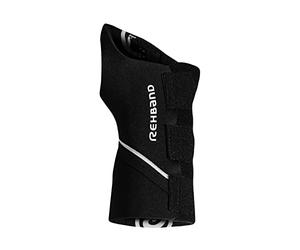 Rehband UD bandage pour poignet, bandage néoprène pour poignet, support pour poignet avec attelle intégrée, Couleur:Noir, Taille:S/M, Côté:Gauche
