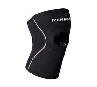 Rehband UD Genouillère avec ouverture Rotulienne, 5mm Néoprène, 1 Pièce, Protection du Genou pour Entraînement de Force, Jogging et Fitness, Couleur:Noir, Taille:XL