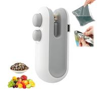 Rehearsatl/Eagerlyous/Gettoreach/Upliftjoys Mini Bag Sealer, Mini Bag Sealer with Cutter and Magnet, Household Hand Pressure Sealers Portable Snack Plastic Bags Heat Sealing Machine(White)