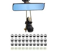 REHERO Studio Ghibli Anime Accessoires Ensemble - 1 Lot de Pendentif de Voiture Masculin sans Visage et 40 pièces Mignons suie Sprites Accessoires de rétroviseur de Voiture pour décoration intérieure