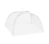 Reheyre Cloche alimentaire - Filets alimentaires pop-up - Parapluie en maille - Protection alimentaire transparente - Filet de terrasse pour l'extérieur - Réutilisable et pliable - Blanc - 38 cm