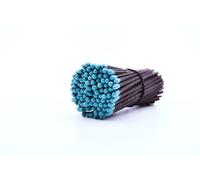 REHGLÜCK Schwarzwald Environ 100 allumettes noires de 10 cm de long, convient également comme recharge pour nos bouteilles décoratives élégantes (couleur de la tête d'allumette : bleu)
