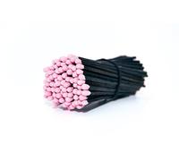 REHGLÜCK Schwarzwald Environ 100 allumettes noires de 10 cm de long, convient également comme recharge pour nos bouteilles décoratives élégantes (couleur de la tête d'allumette : rose)