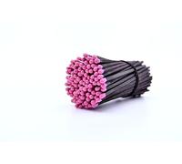 REHGLÜCK Schwarzwald Environ 100 allumettes noires de 10 cm de long, convient également comme recharge pour nos bouteilles décoratives élégantes (couleur de la tête d'allumette : rose)