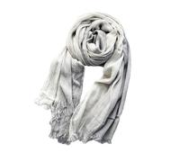 REHJJDFD - Écharpes rayées pour hommes - Écharpe chaude en lin de coton - Écharpes à pompons décontractées, gris clair, taille unique