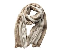 REHJJDFD - Écharpes rayées pour hommes - Écharpes en lin de coton pour hommes - Écharpe chaude décontractée avec glands, beige, taille unique