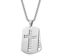 Rehoboth Collier avec pendentif en forme de croix « Lord's Prayer Our Father » - Chaîne en acier inoxydable de 61 cm pour homme et femme, Métal, Pas de pierre précieuse