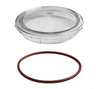 Rehoetom 350090/350091 Couvercle de rechange en PVC pour pompes SuperFlo pour piscine creusée et spa SuperFlo - Transparent et blanc, 16 x 13 cm, joint d'étanchéité (couverture)