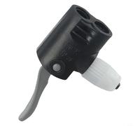 Rehoetom Buse de vélo noire pour valves et valves - Adaptateur de piste à double tête avec conversion britannique - Clip de gonflage en plastique de 6 mm pour