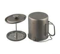 Rehoetom Cafetière à presser de 750 ml avec poignée pliable et filtre en acier inoxydable pour randonnée, pique-nique et utilisation à la maison