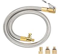 Rehoetom Compresseur d'air portable avec manomètre numérique, débit de 30 LPM, puissance de sortie de 220 W, design à connexion rapide, lumière LED, pour voiture, moto, vélo (100 cm)