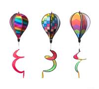 Rehoetom Décoration en forme de montgolfière arc-en-ciel en plastique coloré pour jardin, espaces extérieurs, décoration de cour fantaisiste avec motif mobile pour les fêtes