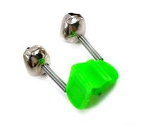 Rehoetom Détecteur de touche de pêche en mer avec son double cloche pour pointe de canne à pêche de nuit - Compact 4,5 x 2,5 x 2 cm en plastique et aluminium - Vert