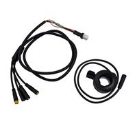 Rehoetom E-For Câble de moteur de vélo 1T4 pour BBS01//G330/G510/M620, protocole UART/CAN, avec accélérateur 130x, harnais étanche en caoutchouc, noir (1T4 uart + 130x)