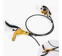 Rehoetom Ebike Kit de freins à disque hydrauliques pour freins avant et arrière en alliage d'aluminium et acier avec longueur de ligne de 160 mm, 890 mm/1570 mm, noir/rouge/jaune/bleu (doré)