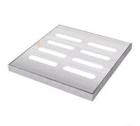 Rehoetom Grille d'évacuation avec cadre en acier - Trou d'égout carré pour jardin, terrasse, garage - Évacuation de l'eau de pluie robuste avec efficacité - Argent (150 x 150 mm) (150 x 150 mm)