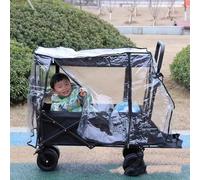 Rehoetom Housse de pluie imperméable en PVC pour chariot de camping, 90,9 cm de large x 50,8 cm de long, convient aux chariots de 88,9 à 94 cm avec double fermeture éclair, transparente et inodore