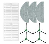 Rehoetom Kit de remplacement pour balai à franges avec brosse latérale pour robot DEERMA S30/pour robot aspirateur DEM-S30, comprend 4 brosses, 2 filtres HEPA, 3 chiffons en microfibre