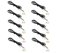 Rehoetom Lot de 10 capteurs de thermistance | 10 K Ohm 1 % de précision | B Value 3435 | Sonde cylindrique avec fil PVC | pour CVC, réfrigération, chauffe-eau | Lot de 10 (0,5 m)