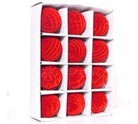 Rehoetom Lot de 12 boules de Noël pour décorations de sapin et d'événement, avec boucles de suspension pour un placement facile pendant les fêtes de mariage (rouge)