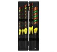 Rehoetom Lot de 12 flotteurs de pêche, 9 jours et 3 flotteurs - Kit de matériel de pêche léger en bois composite avec boîte de rangement pour détection sensible des morsures