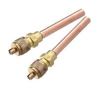 Rehoetom Lot de 2 valves d'accès de service SAE 6,35 mm x 0,63 cm OD x 78 mm pour systèmes de réfrigération AC, valve d'entretien en cuivre pour unités de climatisation et de réfrigération