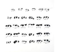 Rehoetom Lot de 30 vaches à l'échelle HO, modèle 1:87, animaux de la ferme peints, modèles de chemin de fer, figurines de paysages miniatures