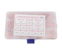 Rehoetom Lot de 300 joints plats en cuivre pour joint d'anneau avec boîte pour carter de carter, matériau en cuivre violet, haute résistance à la chaleur et conductivité, matériel industriel