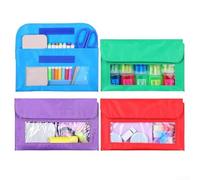 Rehoetom Lot de 4 pochettes de rangement magnétiques colorées avec avant en PVC et aimant puissant à l'arrière pour organiser sur réfrigérateur, tableau blanc ou armoire en métal